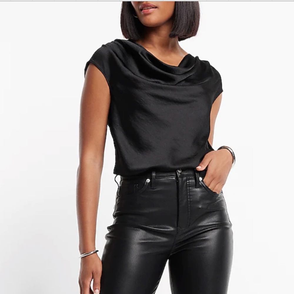 Express - Satin Cowl Neck Gramercy Tee - Large NTW